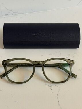 Warby Parker "Toddy" Frames in Seaweed Crystal Color. Size Wide